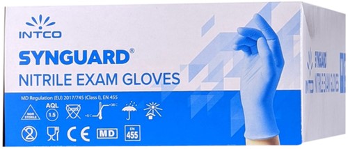 Handschoen INTCO Synguard XL nitril 100stuks blauw-2