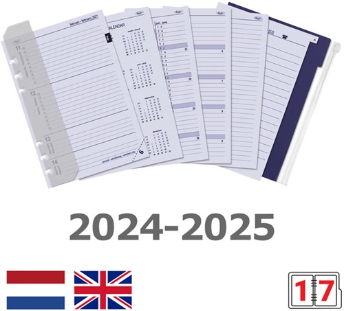 Organizer Kalpa A5 inclusief agenda 2024-2025 7dagen/2pagina's croco indigo-6