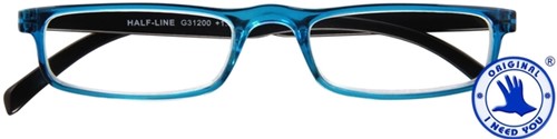 Leesbril I Need You Half-line +2.50 dpt blauw