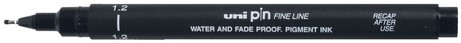 Fineliner Uni-ball Pin 1,2mm zwart