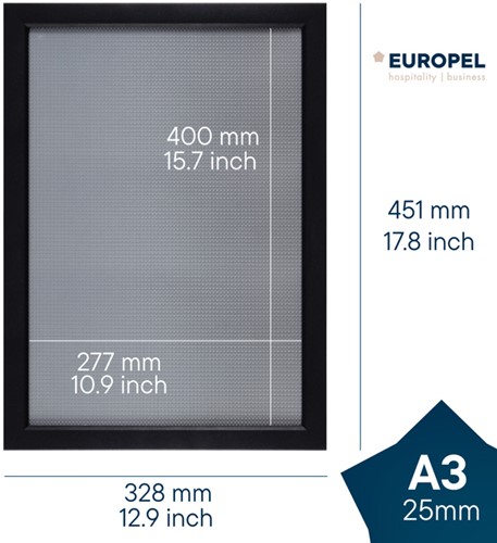 Kliklijst Europel A3 25mm mat zwart-2