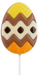 Chocolade Belfine lolly ei Pascal doos à 24 stuks