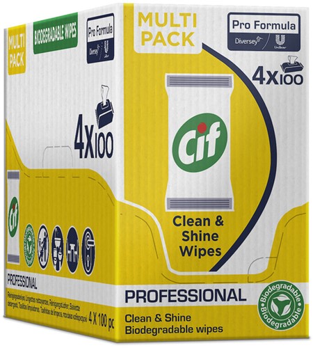 Reinigingsdoekjes CIF Pro formula Multi Clean&Shine 100 stuks-2