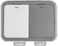 Pedaalemmer EKO Hana Duo Recycling 2x10 liter grijs wit-3
