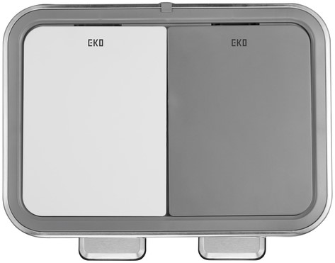 Pedaalemmer EKO Hana Duo Recycling 2x10 liter grijs wit-3