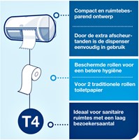Toiletpapier Tork T4 advanced 2-laags 400vel wit 472168-1