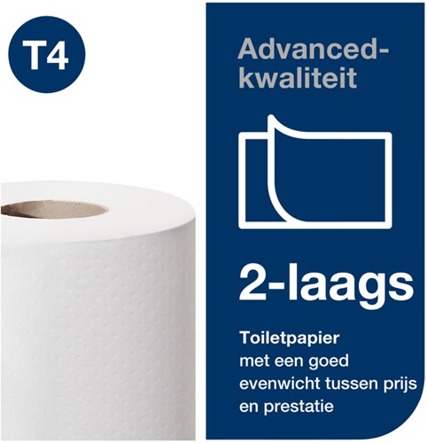 Toiletpapier Tork T4 advanced 2-laags 400vel wit 472168-3