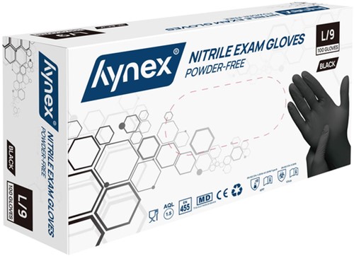 Handschoen Hynex L nitril 100stuks zwart