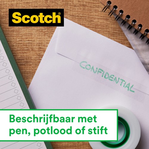 Plakband Scotch Magic 819 19mmx33m mat + plakbandhouder zilver 16 rollen-1