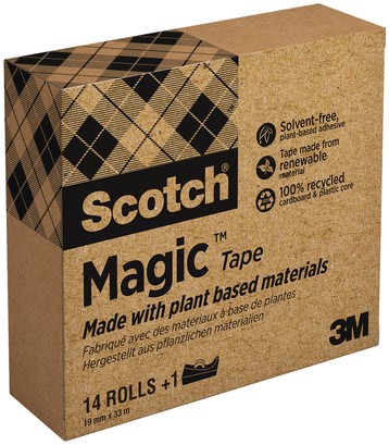Plakband Scotch Magic 810 19mmx33m transparant 14 rollen + plakbandhouder zwart-3