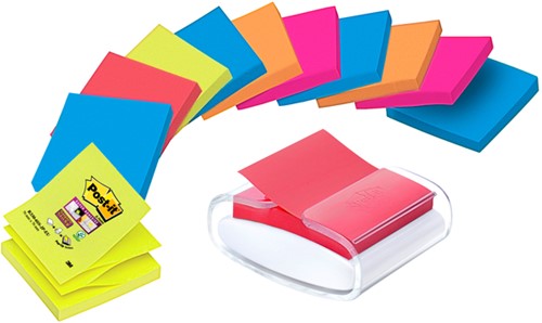 Memoblokdispenser 3M tbv Post-it Z-Note 76x76mm transparant + 12 blok Z-notes