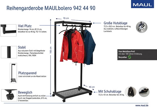 Garderoberek MAUL Bolero 166x78x46cm mobiel-4