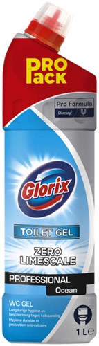 Sanitairreiniger Glorix Pro Formula Toilet Gel Ocean zonder bleek 1000ml