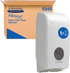 Toiletpapierdispenser Aquarius gevouwen tissue wit 6946