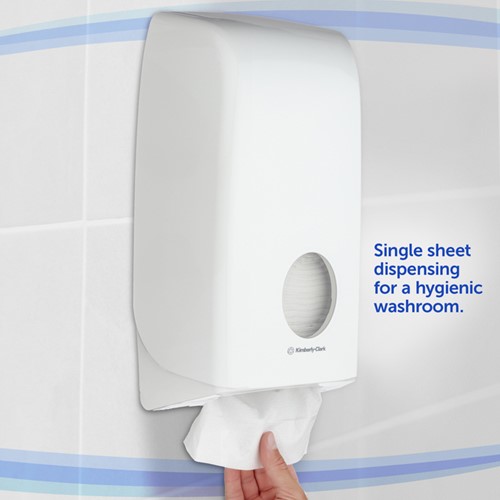 Toiletpapierdispenser Aquarius gevouwen tissue wit 6946-2