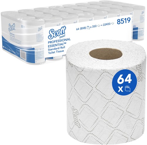 Toiletpapier Scott Essential 2-laags 350vel wit 8519