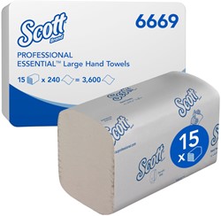 Handdoek Scott Essential i-vouw 1-laags 20x32cm 15x240stuks wit  6669