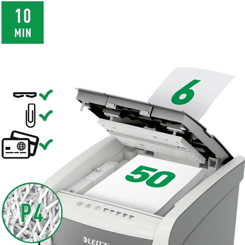 Papiervernietiger Leitz IQ Auto+ Small Office 50X P4 snippers 4x28mm-11
