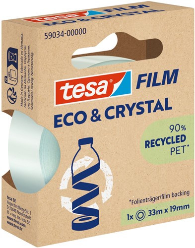 Plakband Tesa eco&crystal 59034 19mmx33m transparant blister-2