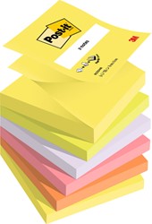 Memoblok 3M Post-it Z-Note R330 76x76mm ass kleur 6 stuks