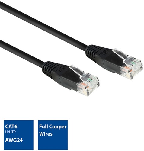 Kabel ACT CAT6 Network koper 0.9 meter zwart-2