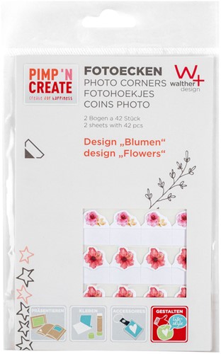 Fotohoeken walther design bloemen 2 vellen à 42 stuks