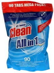 Vaatwastabletten at home Clean All-in-One zak à 90 stuks