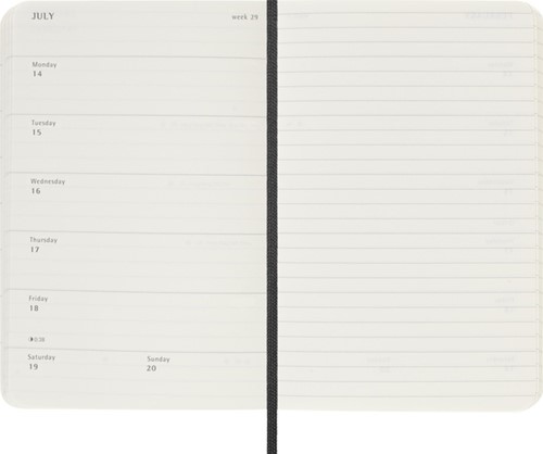 Agenda 2024/2025 Moleskine 18M Planner Weekly 7dagen/1pagina pocket sc black-3