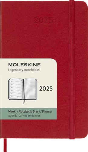 Agenda 2025 Moleskine 12M Planner Weekly 7dagen/1pagina pocket hc scarlet red-4