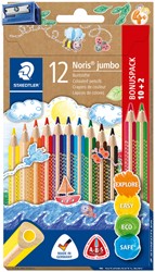 Kleurpotloden Staedtler Noris jumbo set à 10+2 kleuren gratis