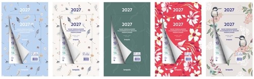 Weekkalender 2027 Brepols 190x130 7dagen/1pagina Fantasie assorti