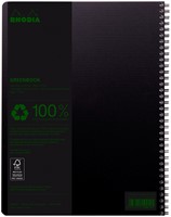 Notitieboek Rhodia Greenbook A4+ lijn 4-gaats 180 pagina's 90gr zwart-2