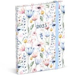 Agenda 2025 Lannoo Flowers watercolour aop 7dagen/2pagina's