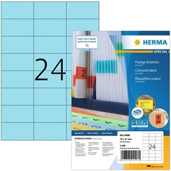 Etiket HERMA 4408 70x37mm blauw 2400 etiketten