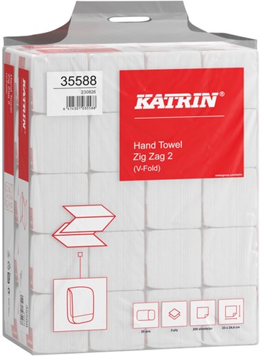 Handdoek Katrin Z-vouw 2-laags 24,4x23cm 20x200st 35588-2