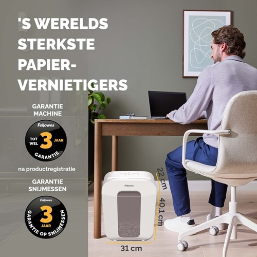 Papiervernietiger Fellowes Powershred LX50 snippers 4x37mm wit-4