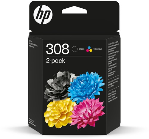 Inktcartridge HP 6L6S6UE 308 zwart + 3 kleuren