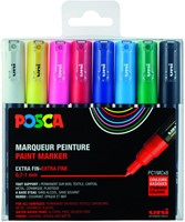 Verfstift Posca PC1MC extra fijn assorti set à 8 stuks