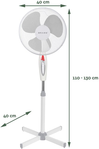 Statiefventilator BRASQ F300 Ø 40cm wit-2