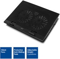 Laptopstandaard ACT 2 standen met ventilator 4-p hub-2