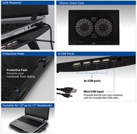 Laptopstandaard ACT 2 standen met ventilator 4-p hub-5