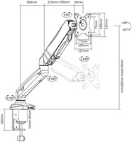 Monitorarm ACT office met gasveer 1 scherm-7