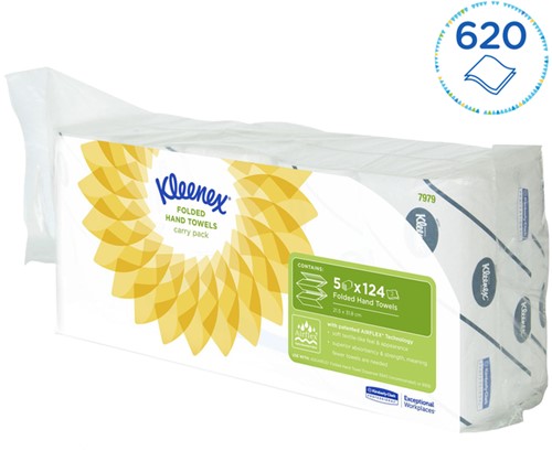 Handdoek Kleenex Ultra i-vouw 2-laags 215x315mm 5x124stuks 7979-2