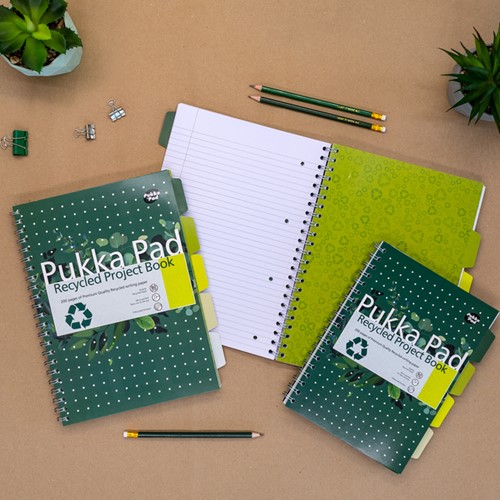 Projectboek Pukka Pad Recycled B5 lijn 4-tabs 200 pagina's 80gr groen-4