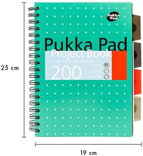 Projectboek Pukka Pad Metallic B5 lijn 4-tabs 200 pagina's 80gr groen-3