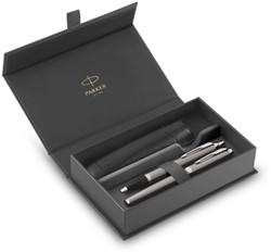 Balpen en vulpen Parker IM met etui stainless steel CT medium 3 stuks