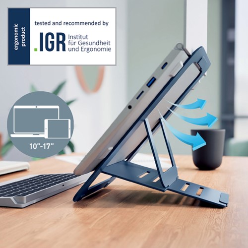 Laptopstandaard Leitz Ergo Aluminium plat verstelbaar-3