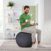 Actieve zitbal Leitz Ergo 55cm anti-rol donkergrijs-11