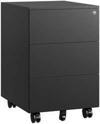 Ladeblok Euroseats 3 gelijke lade 50x39x60cm op wieltjes zwart