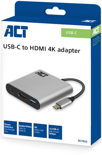 Adapter ACT USB-C multiport voor 1 HDMI monitor-3